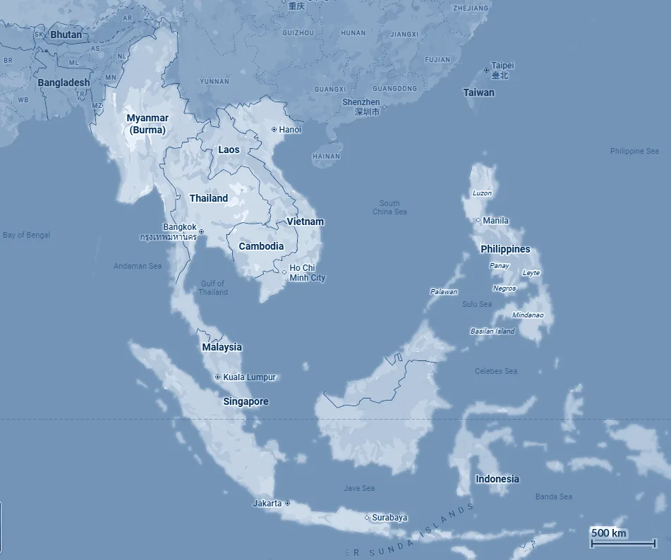 South-East Asia and Taiwan